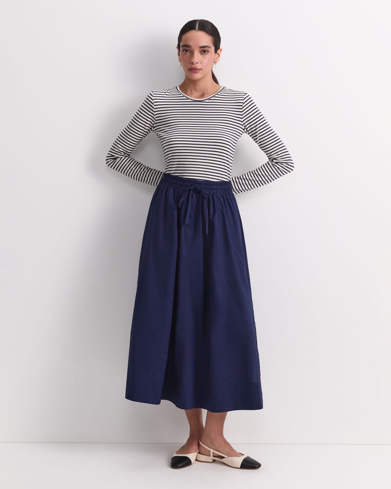 Tessa Midi Skirt in NAVY