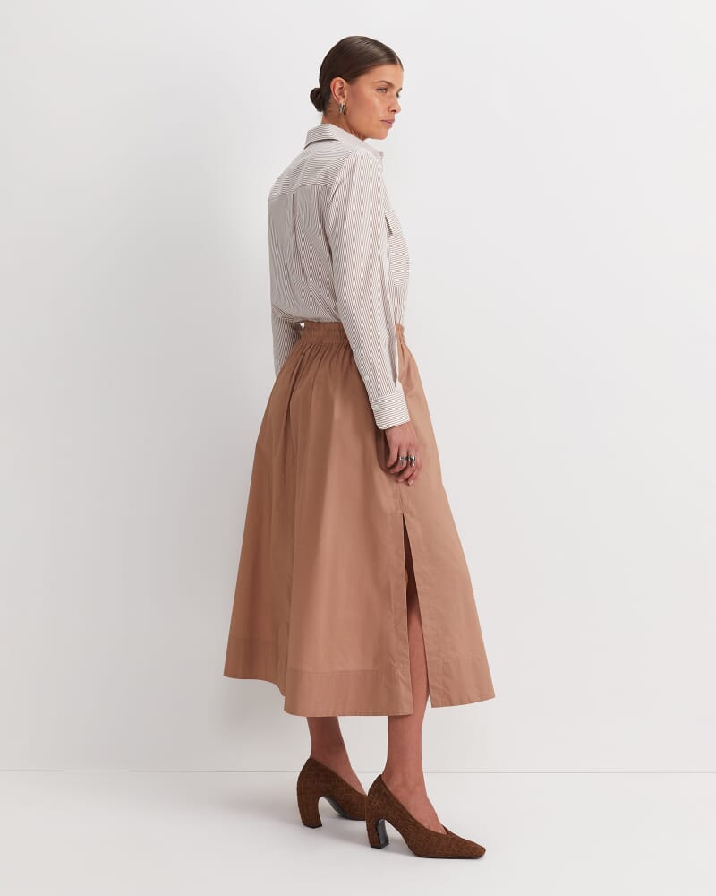 Tessa Midi Skirt in TAN