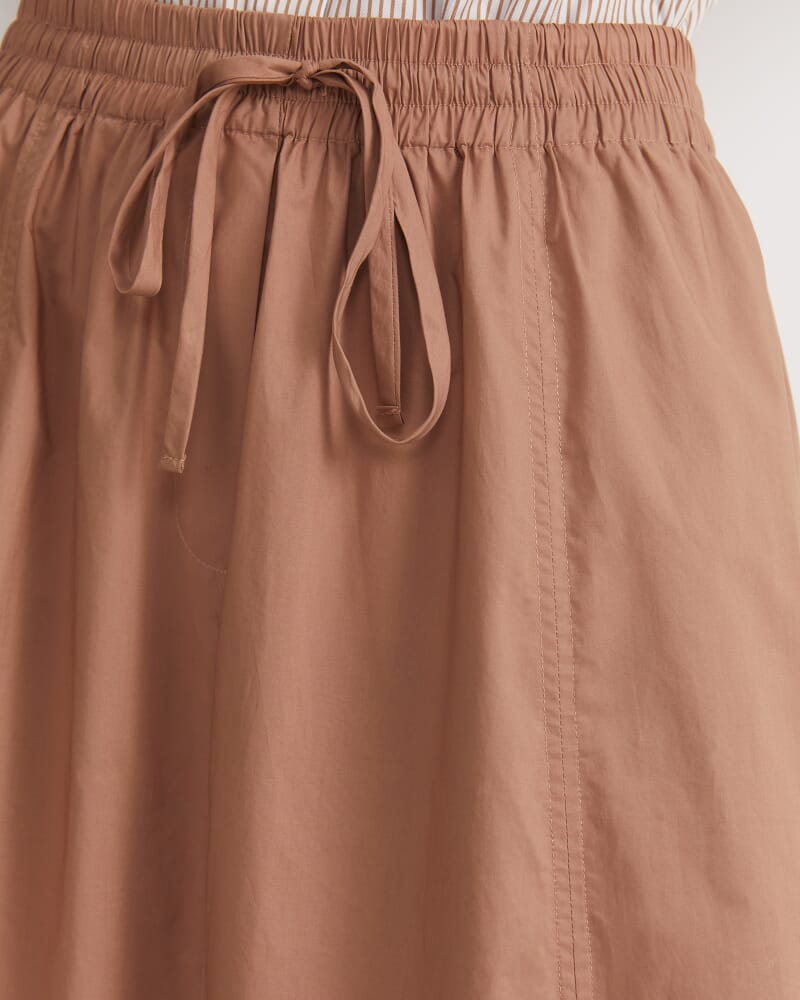 Tessa Midi Skirt in TAN
