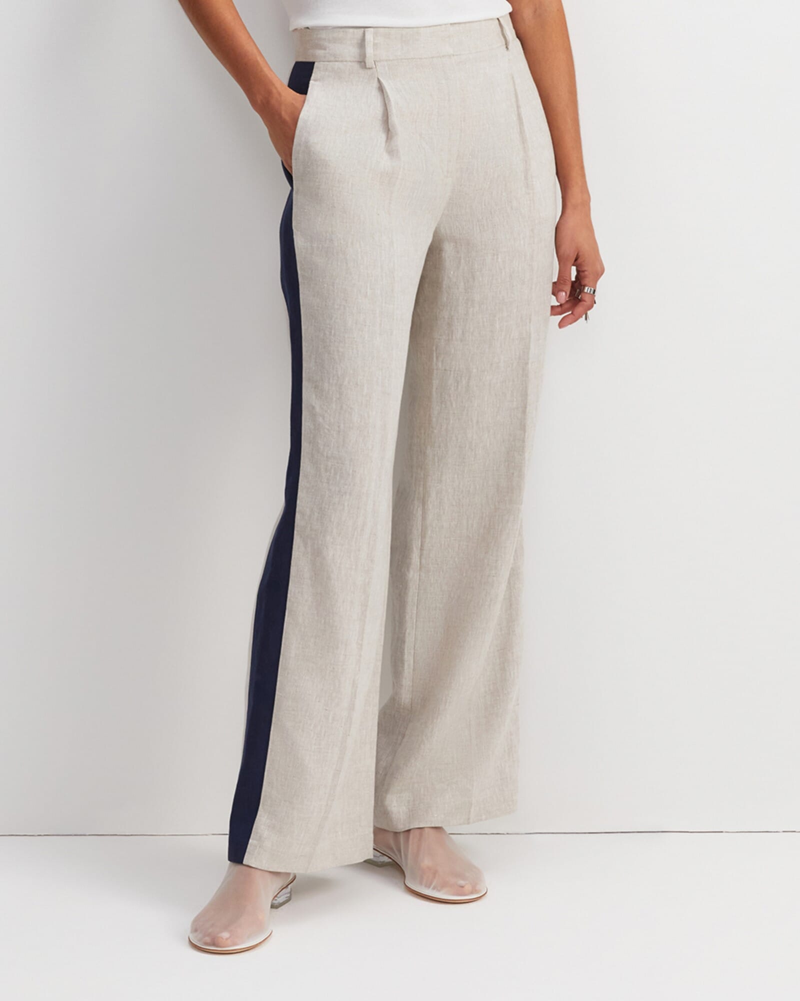 Freya Side Stripe Linen Pant