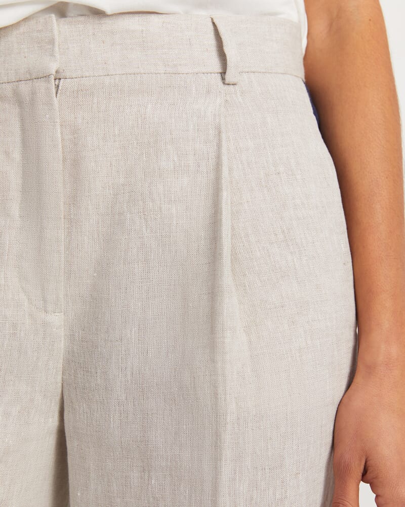 Freya Side Stripe Linen Pant in STRING