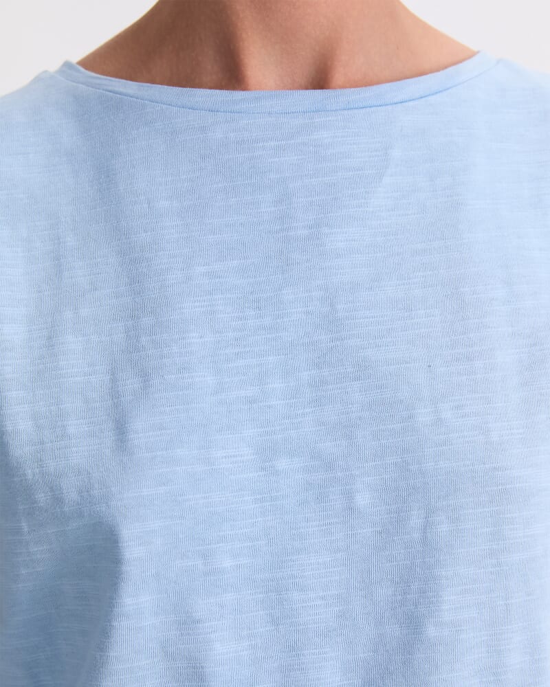 Alexa Slub Cotton Tee in AQUA