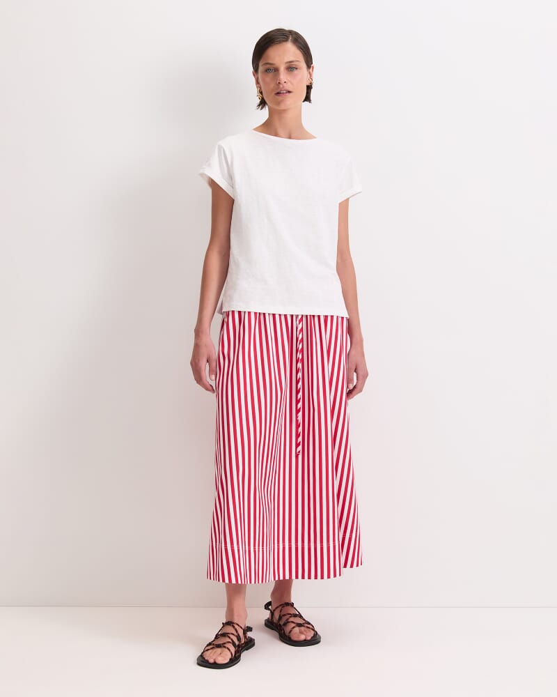 Alexa Slub Cotton Tee in WHITE