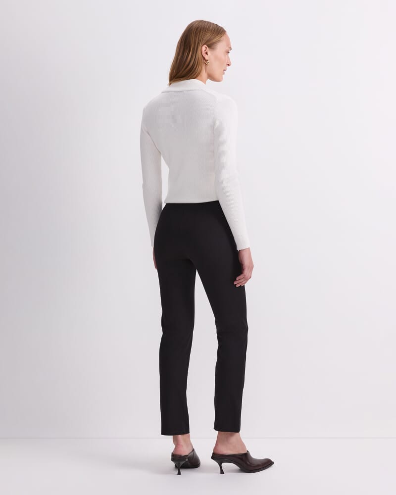 Felicity Flat Front Pant in BLACK