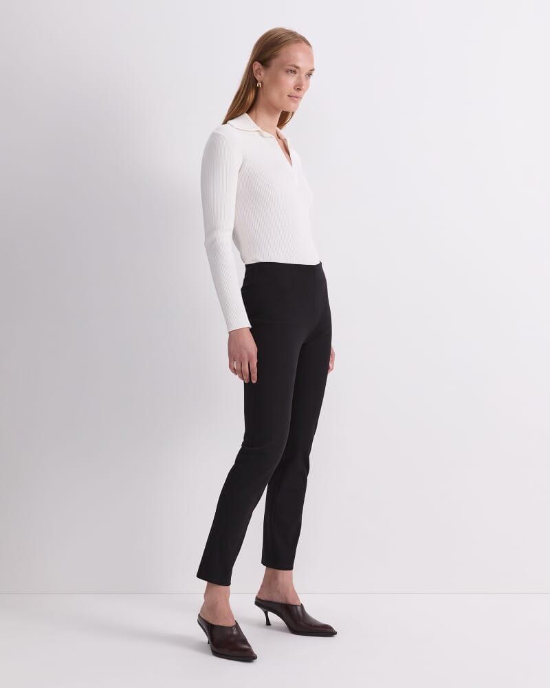 Felicity Flat Front Pant in BLACK