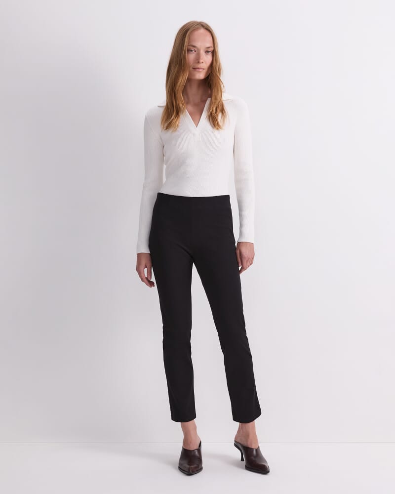 Felicity Flat Front Pant in BLACK