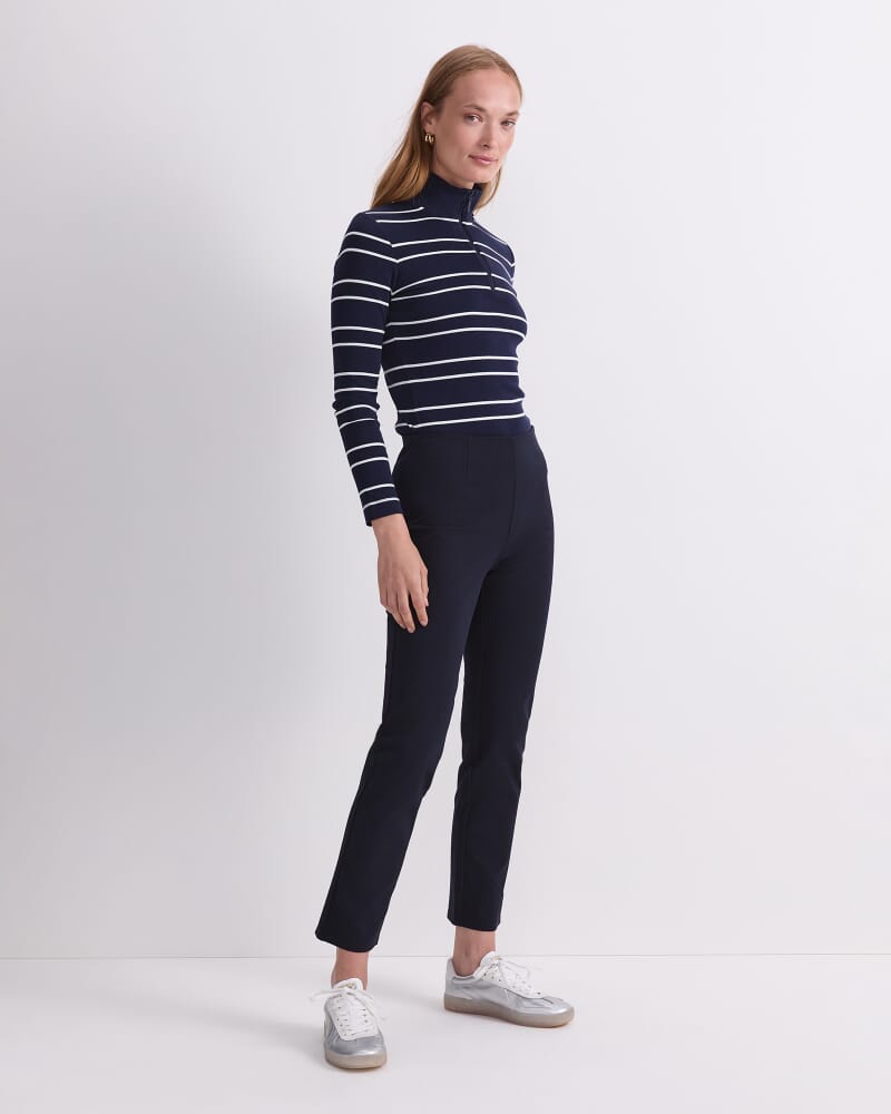 Felicity Flat Front Pant in NAVY