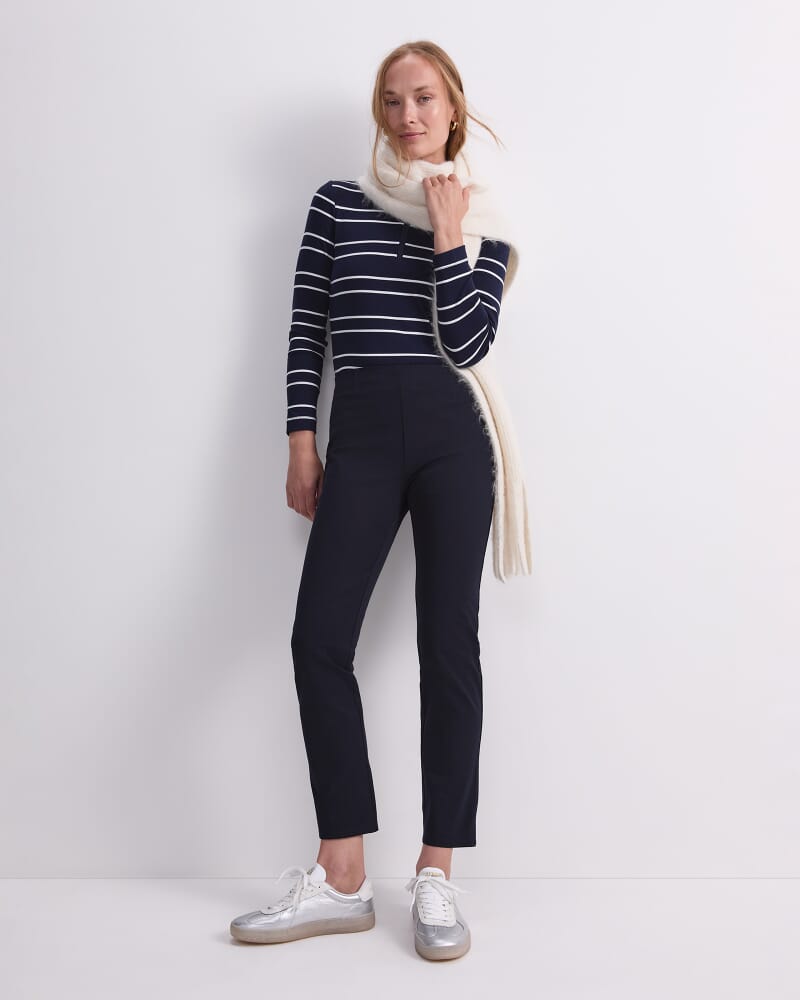 Felicity Flat Front Pant in NAVY