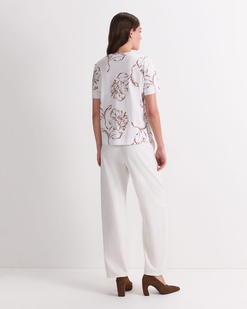 Franka Mercerised Cotton Tee in MOCHA/WHITE