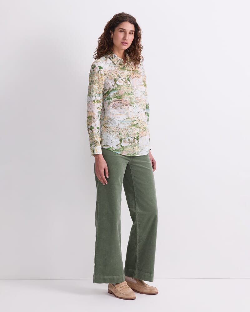 Story Map Liberty Shirt in GREEN MULTI