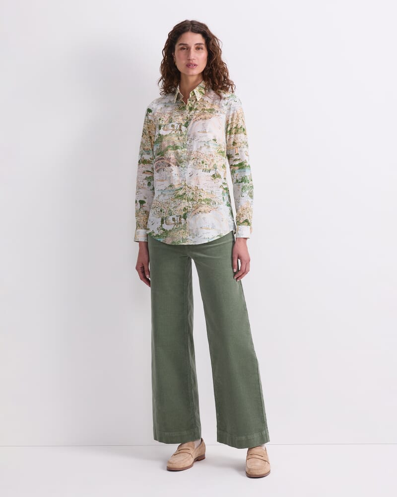Story Map Liberty Shirt in GREEN MULTI