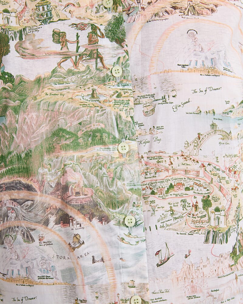 Story Map Liberty Shirt in GREEN MULTI