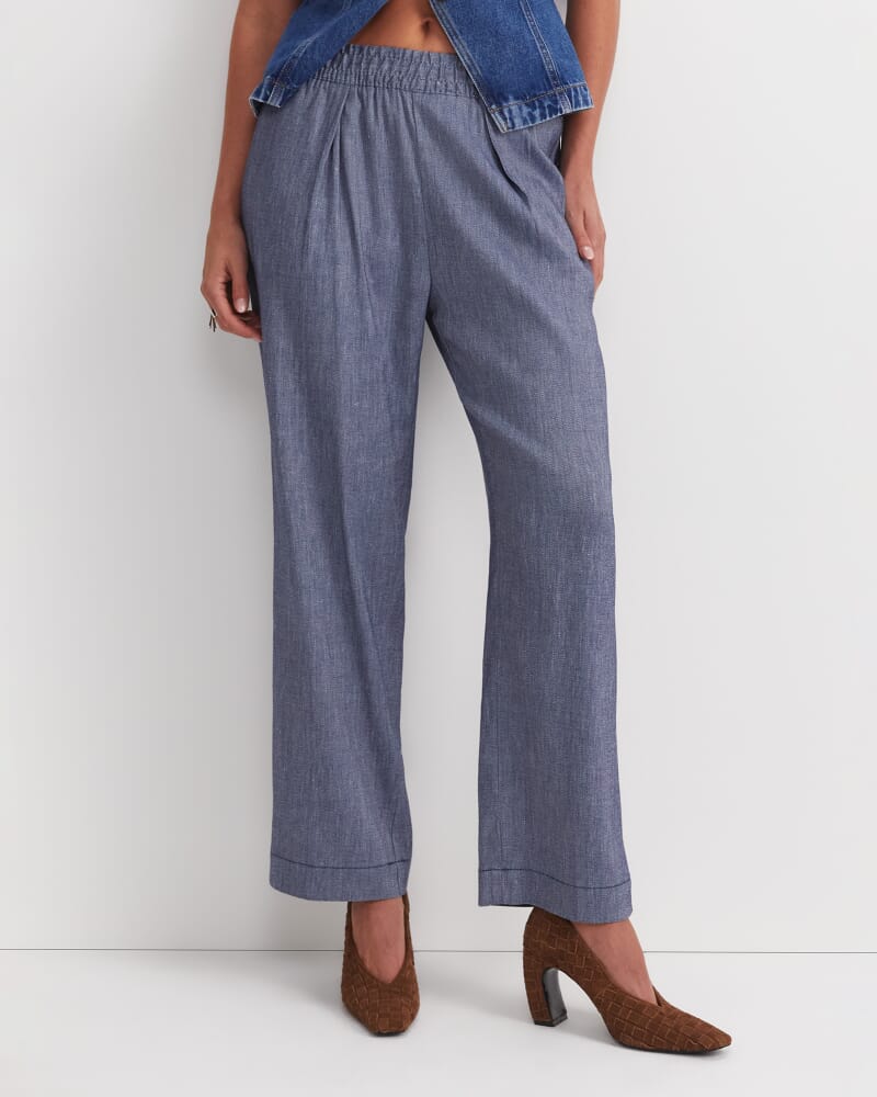 Rosa Straight Linen Pant in INDIGO