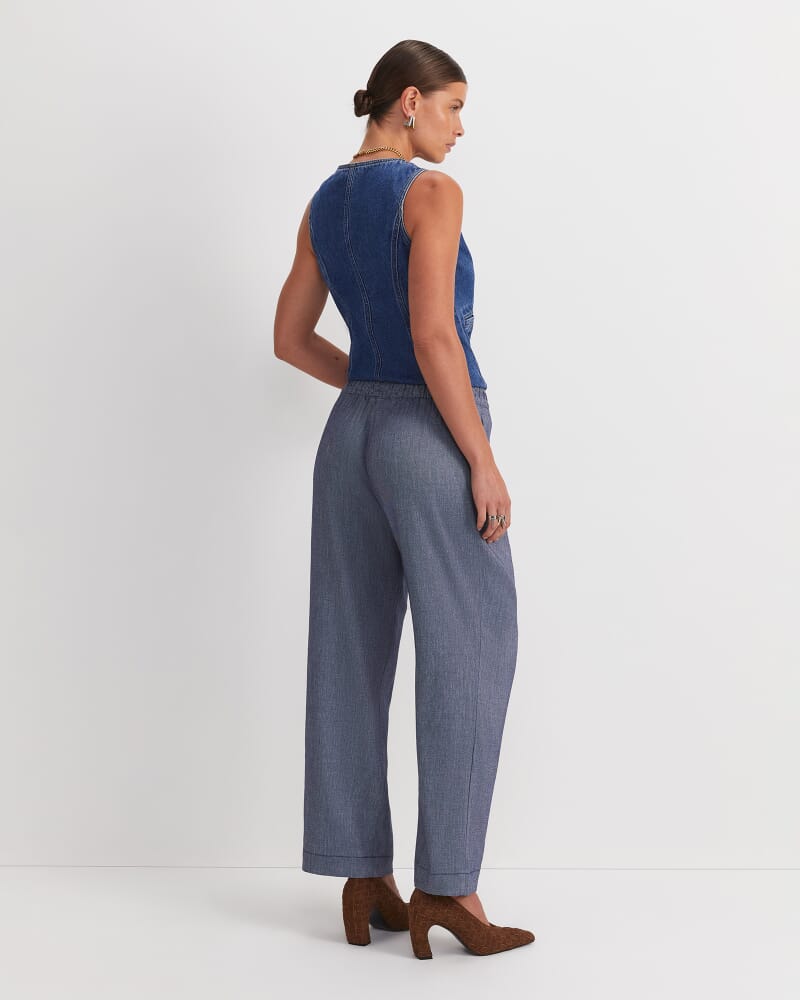 Rosa Straight Linen Pant in INDIGO