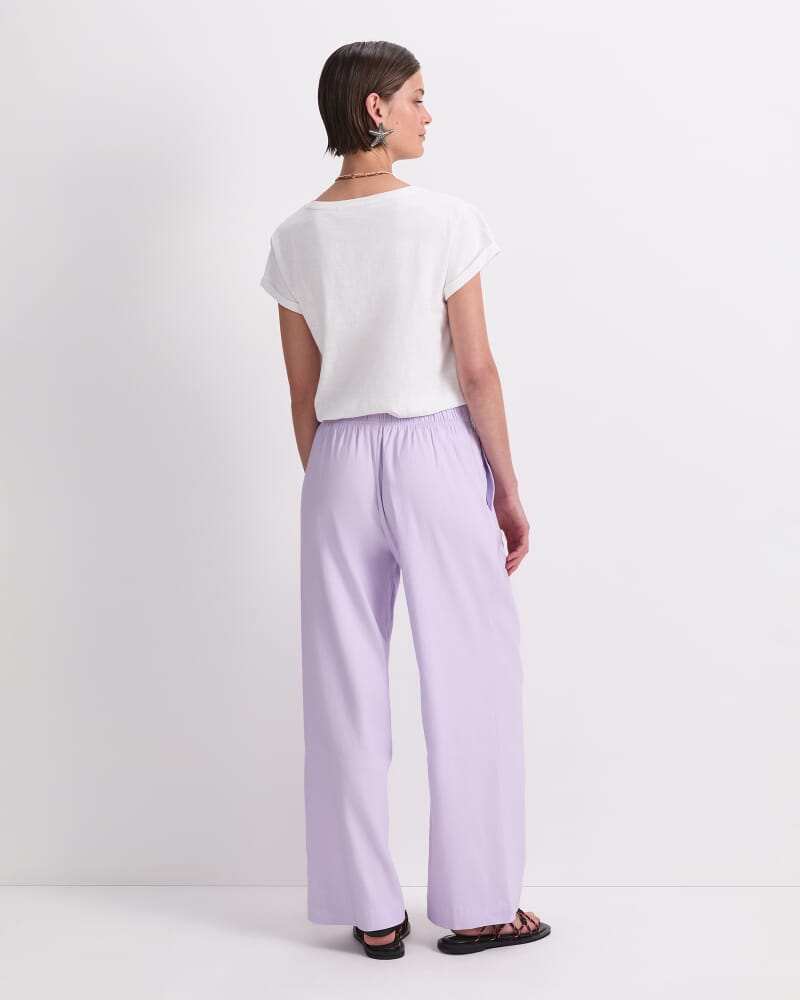 Rosa Straight Linen Pant in LILAC