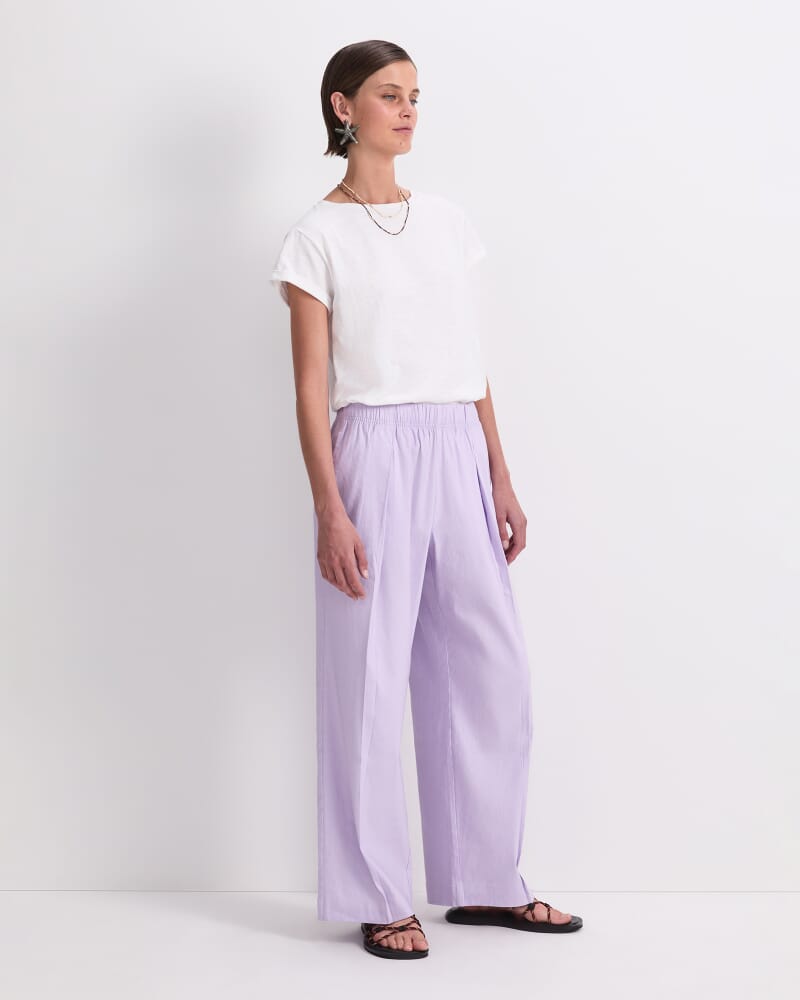 Rosa Straight Linen Pant in LILAC