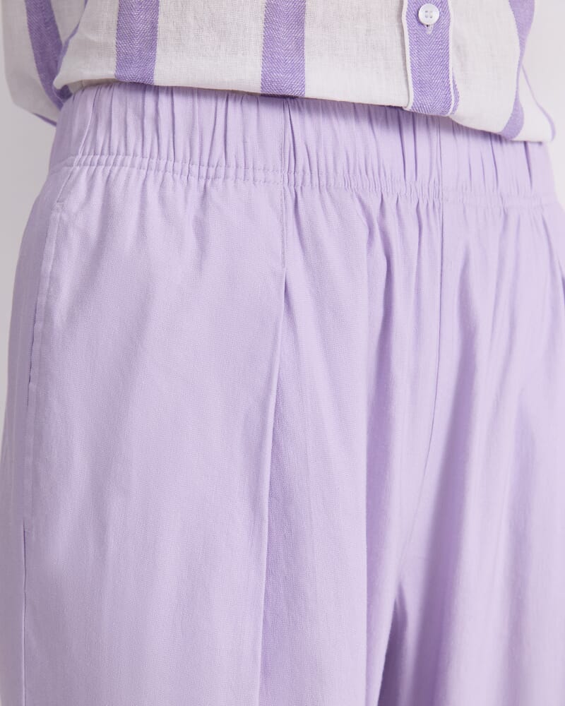 Rosa Straight Linen Pant in LILAC