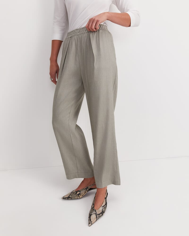 Rosa Straight Linen Pant in SOFT KHAKI
