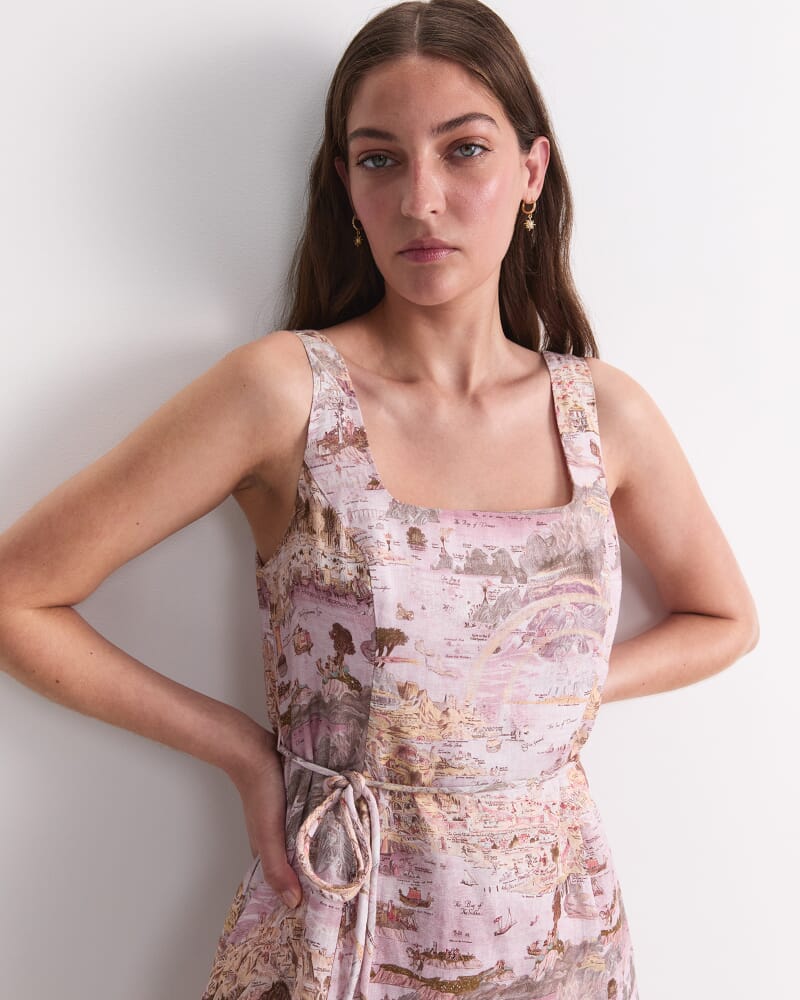 Story Map Liberty Midi Dress in PINK MULTI