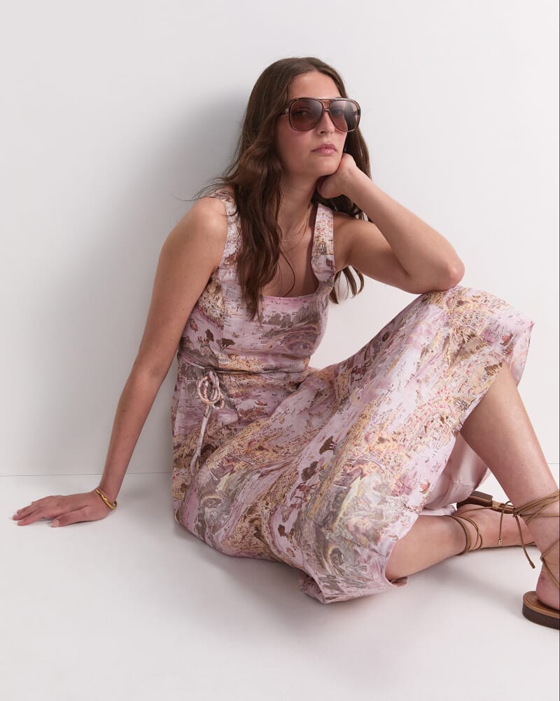 Story Map Liberty Midi Dress in PINK MULTI