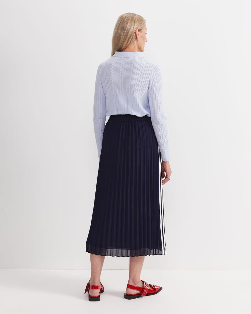 Lumi Pleated Midi Skirt in FRENCH NAVY