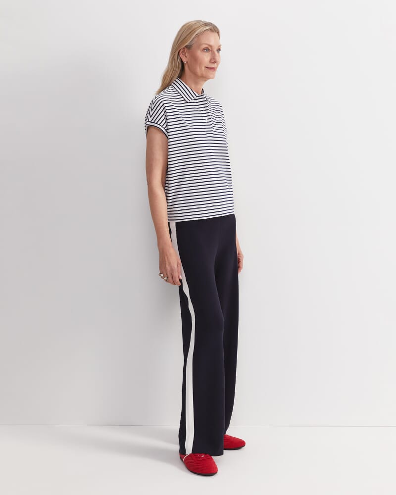 Marjorie Stripe Tee in WHITE/NAVY