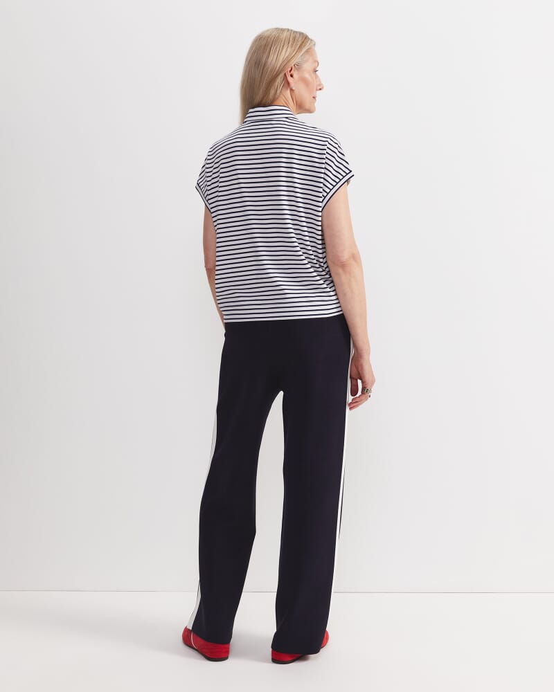 Marjorie Stripe Tee in WHITE/NAVY