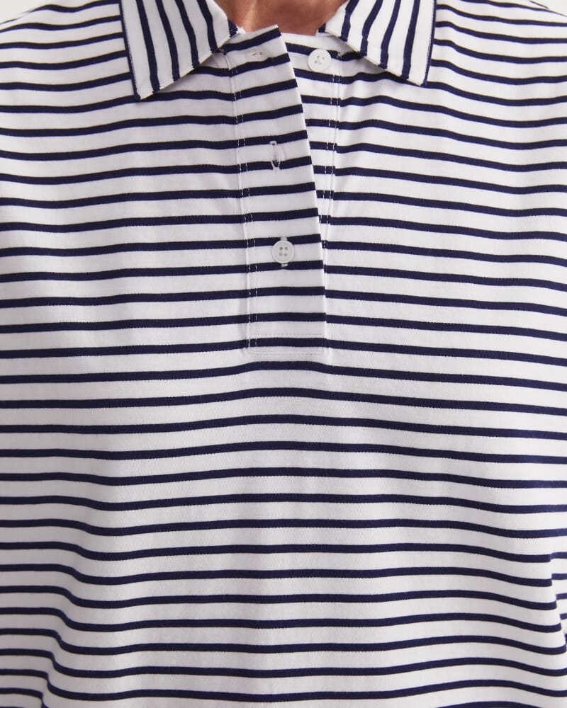 Marjorie Stripe Tee in WHITE/NAVY