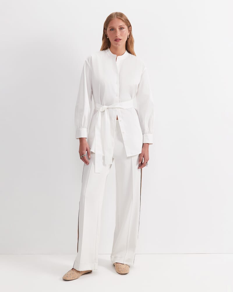 Amelie Tie-Waist Blouse in WHITE