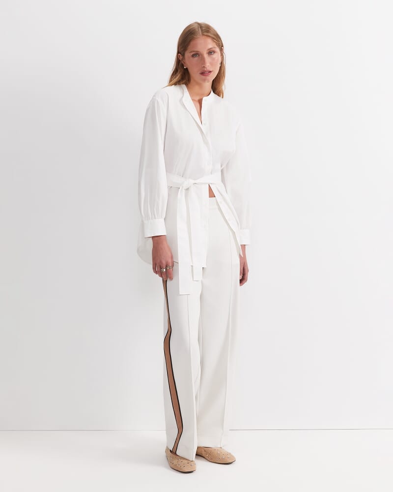 Amelie Tie-Waist Blouse in WHITE