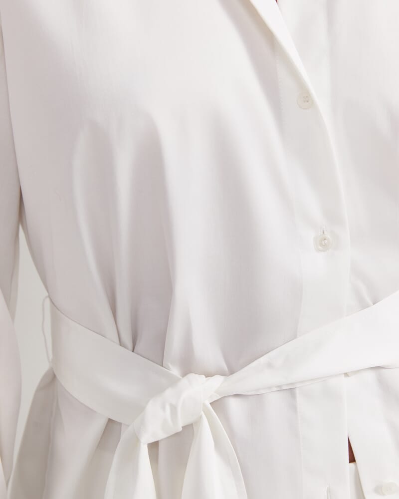 Amelie Tie-Waist Blouse in WHITE