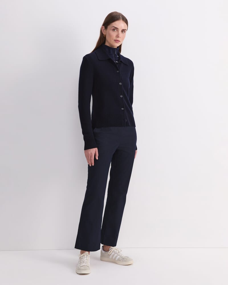 Sunshine Merino Shirt Cardigan in NAVY