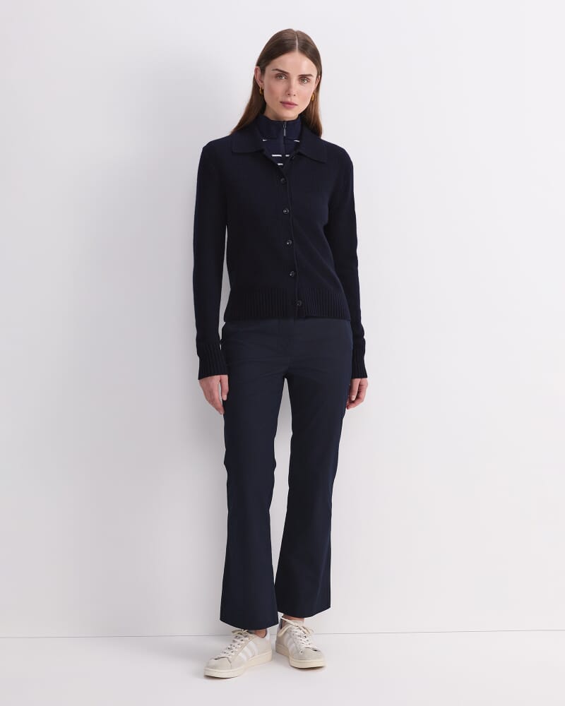 Sunshine Merino Shirt Cardigan in NAVY