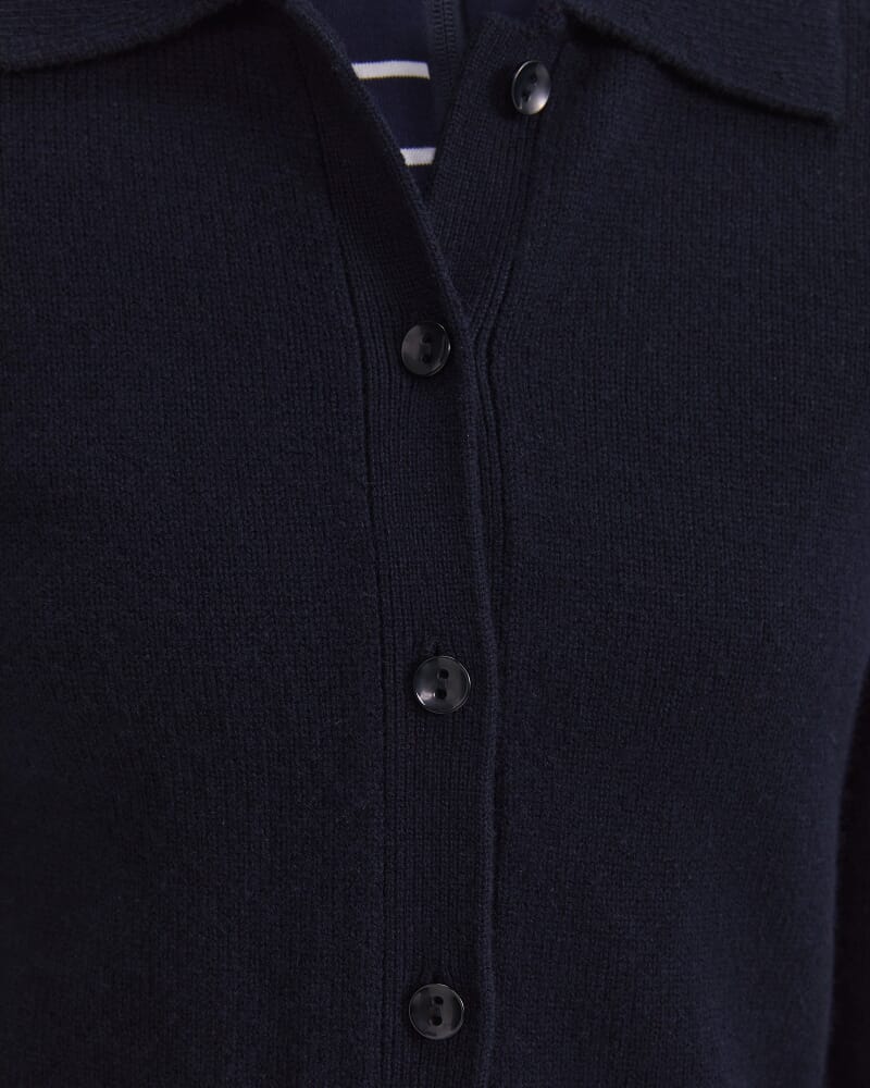 Sunshine Merino Shirt Cardigan in NAVY