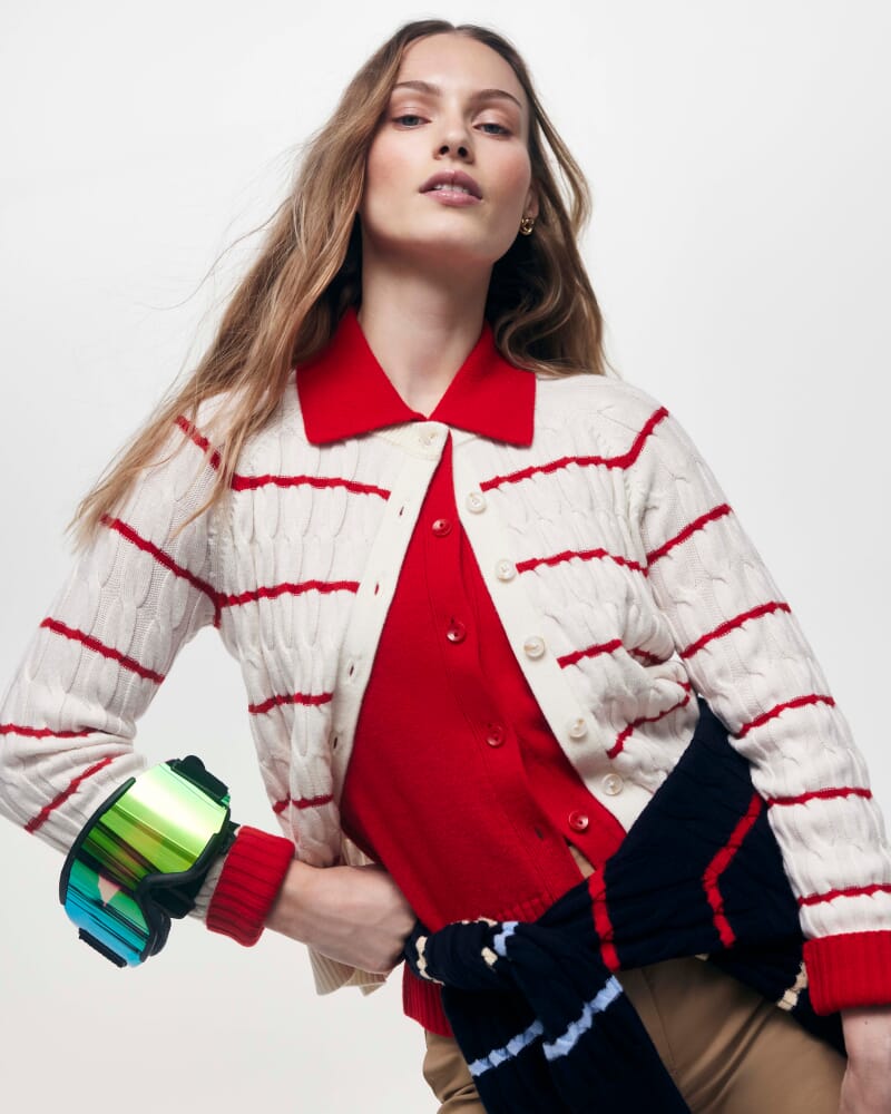 Sunshine Merino Shirt Cardigan in RED