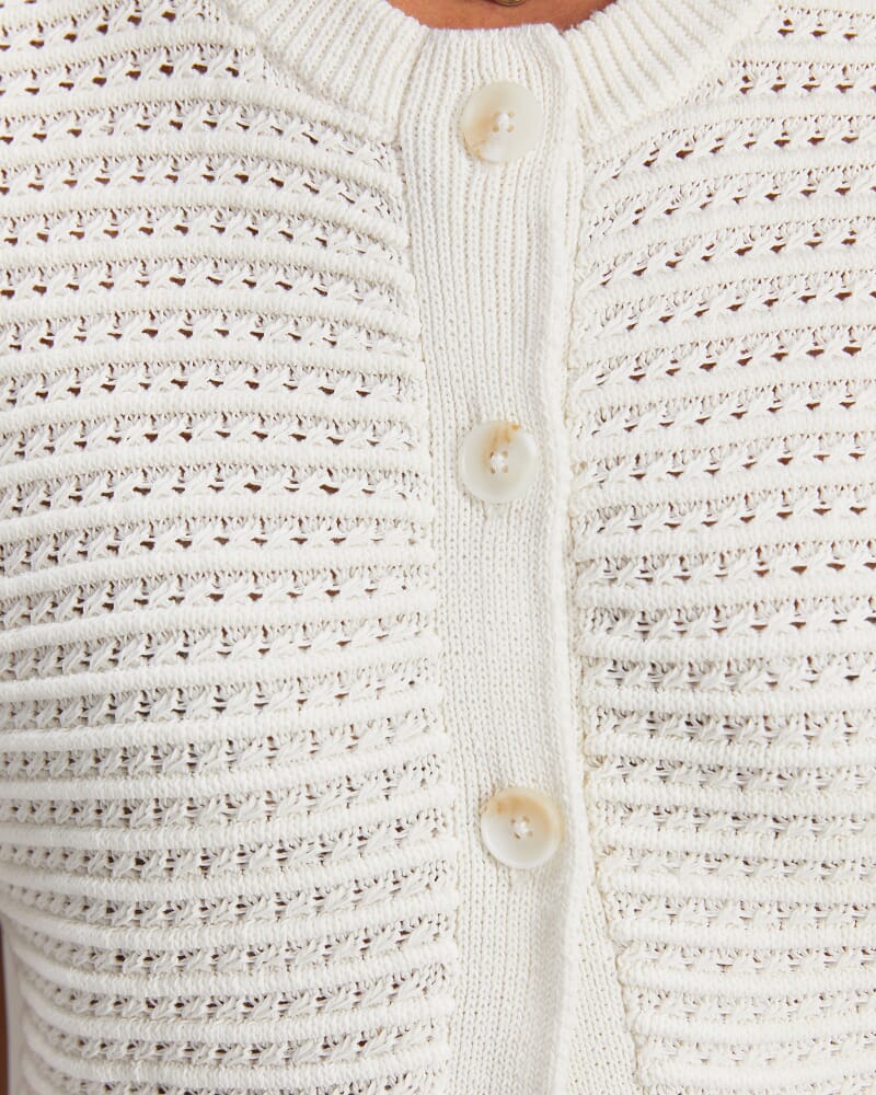 Crochet Relaxed Vest in WHITE