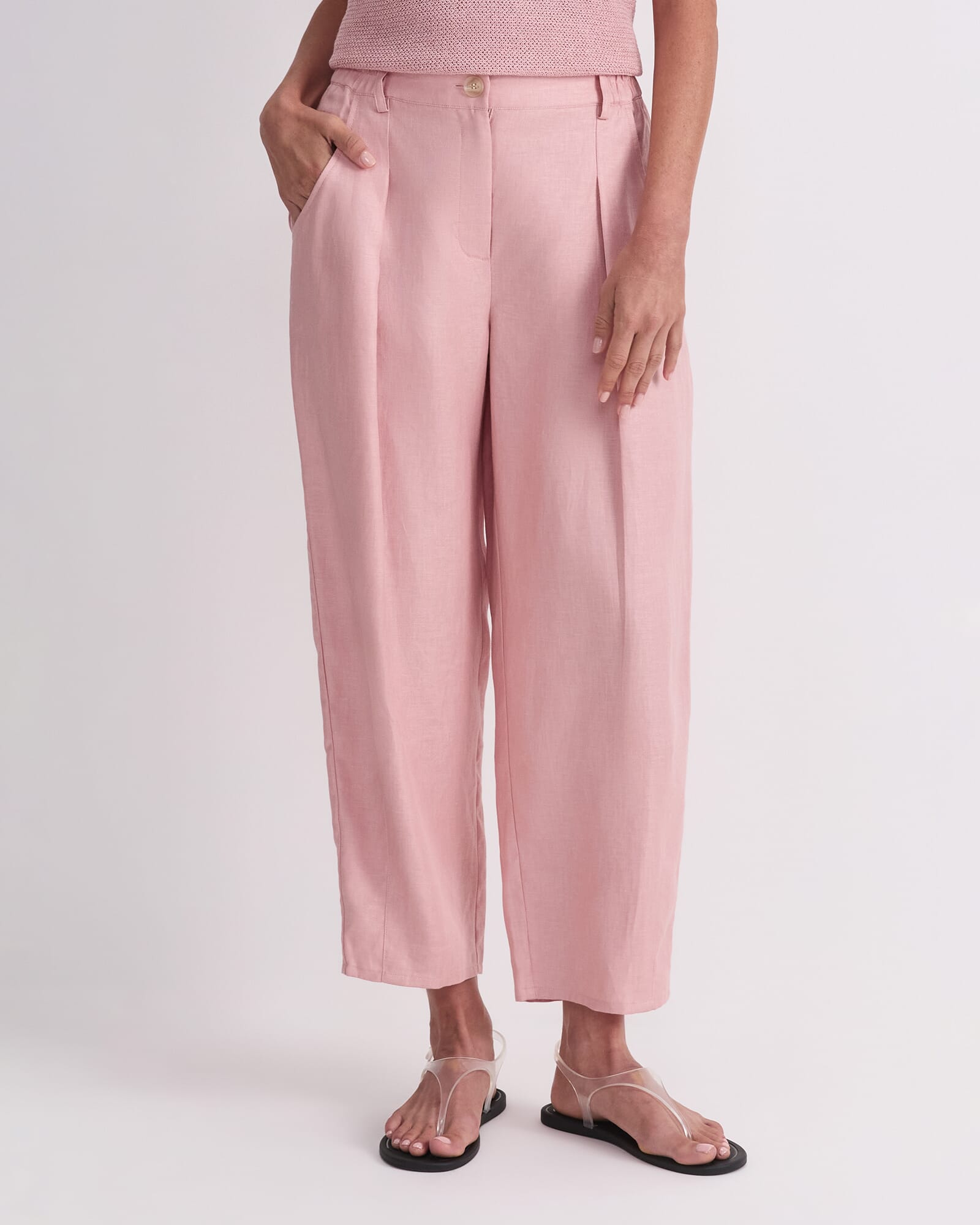 Jamie Barrel Linen Pant