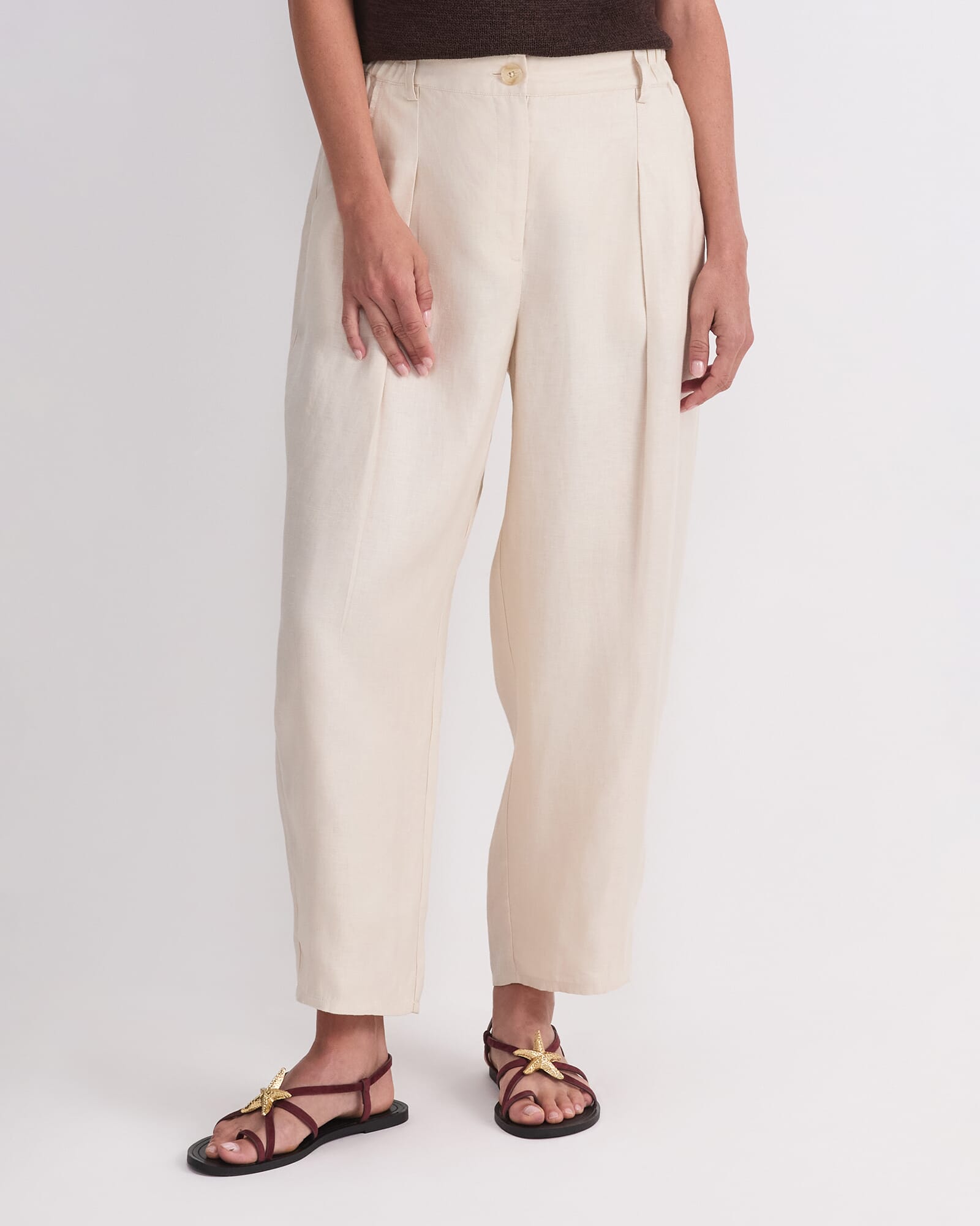Jamie Barrel Linen Pant