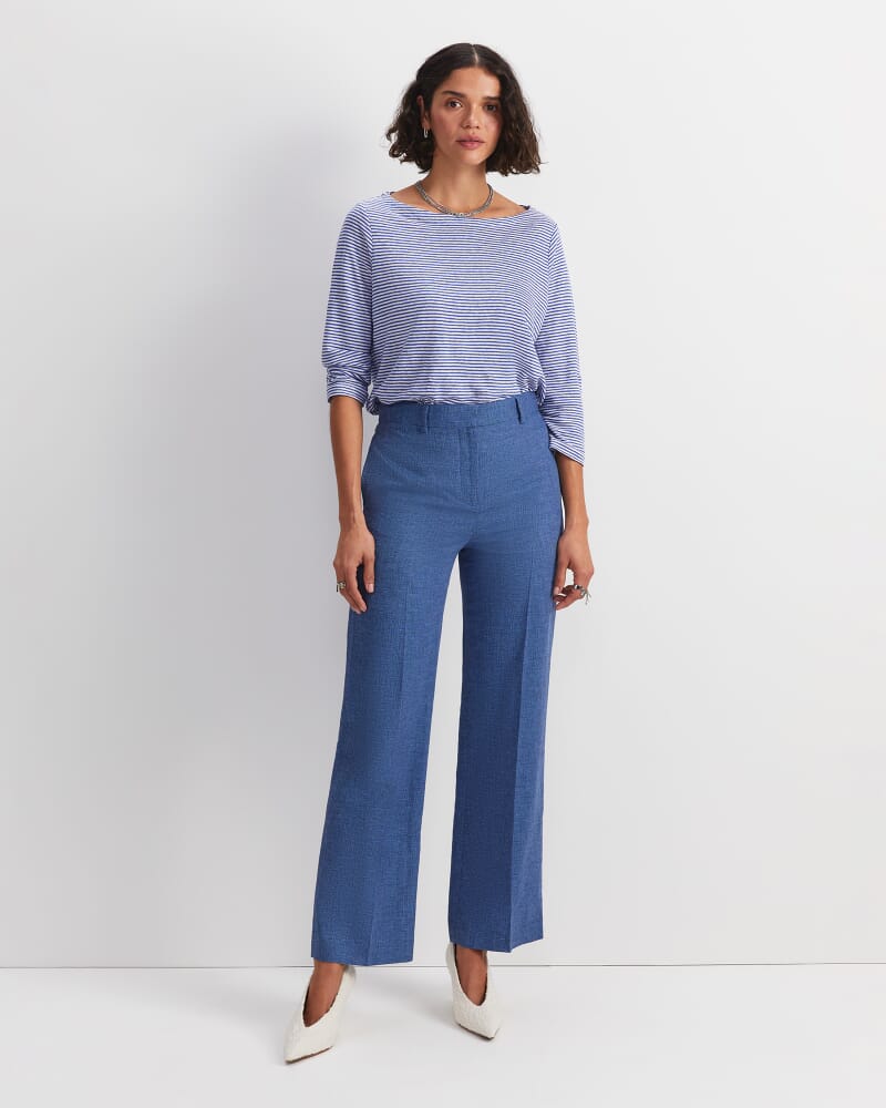 Saint Textured Straight Pant in NAVY/BLUE