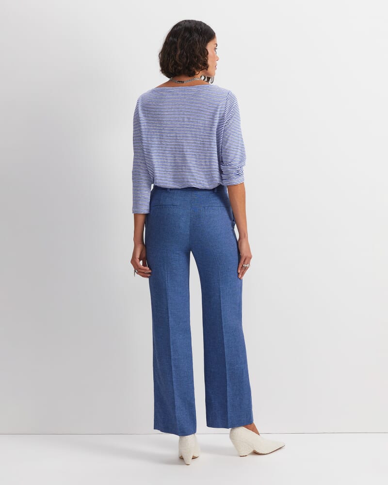 Saint Textured Straight Pant in NAVY/BLUE