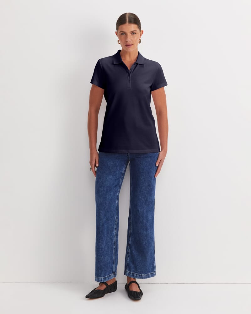 Jolene Pique Polo in NAVY