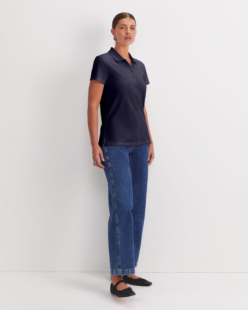 Jolene Pique Polo in NAVY