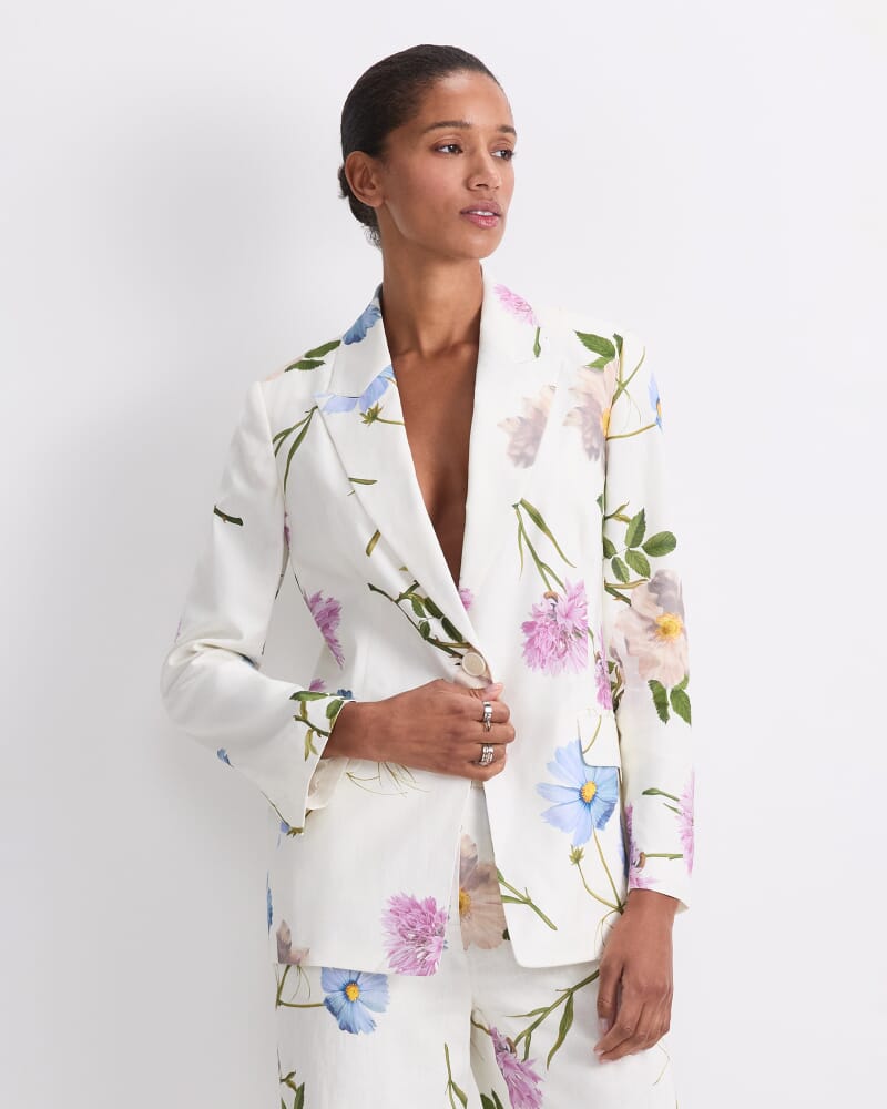 Garden Scatter Liberty Jacket in WHITE MULTI