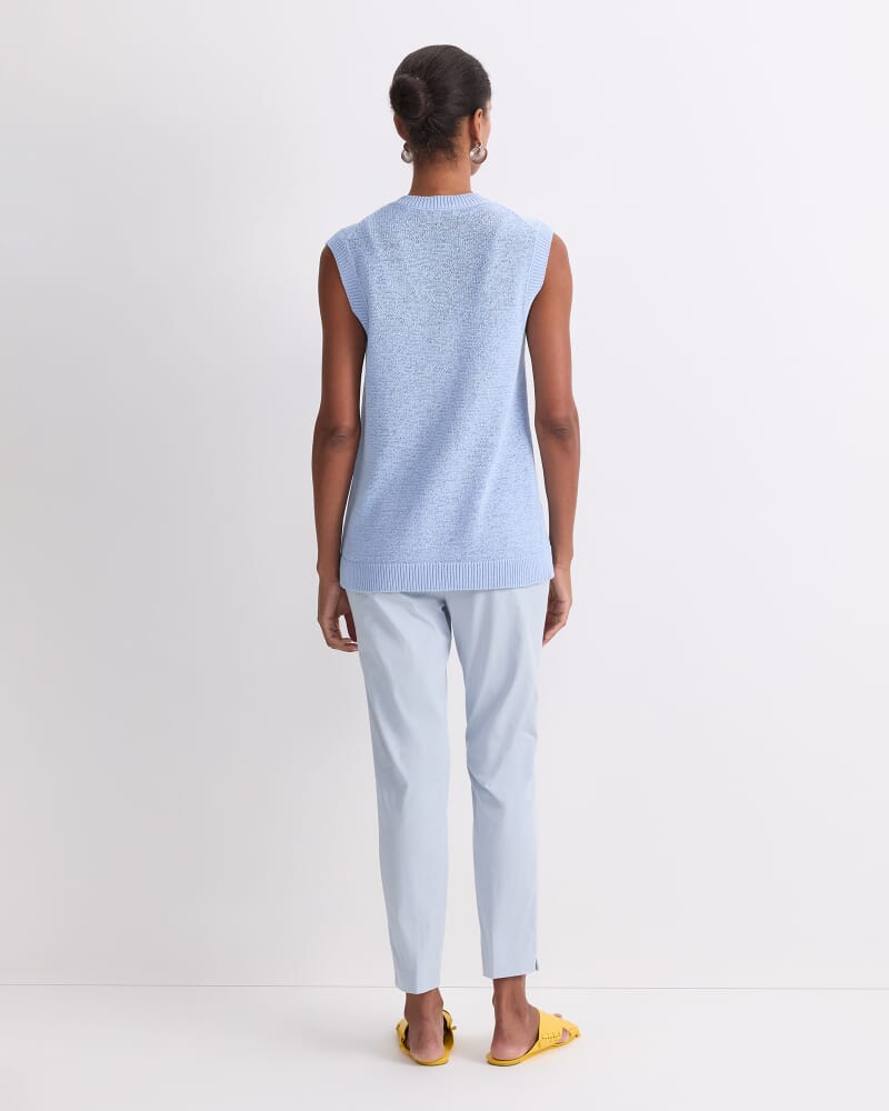 Josie Tape Yarn Vest in BLUE MIST
