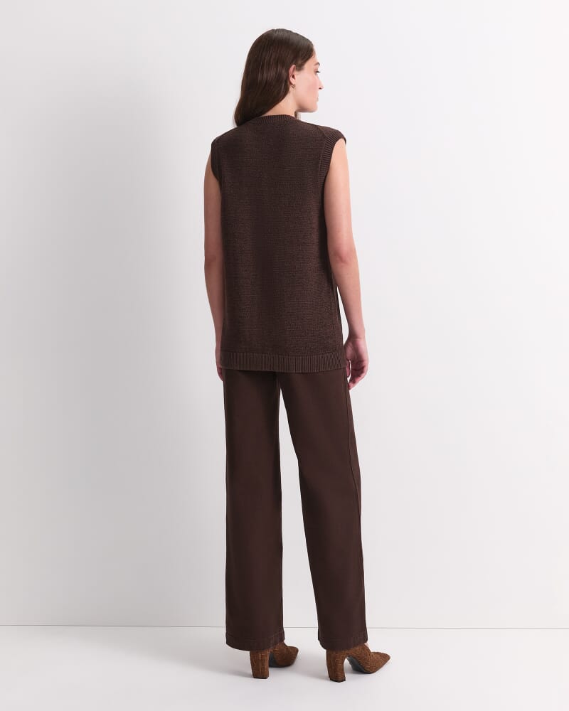 Josie Tape Yarn Vest in CHOCOLATE