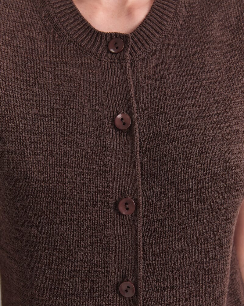 Josie Tape Yarn Vest in CHOCOLATE
