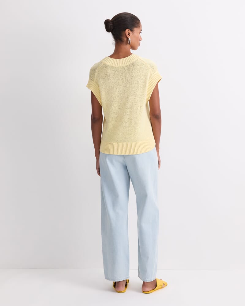 Josie Tape Yarn V-Neck Tank in LEMON