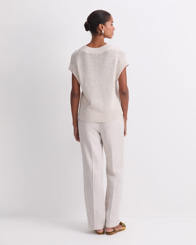 Josie Tape Yarn V-Neck Tank in STRING