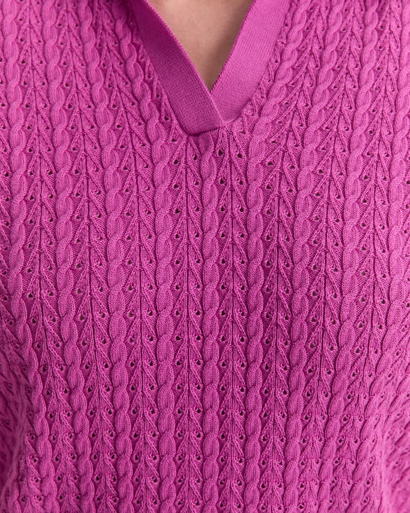 Elka Pointelle Polo Knit in SHERBET