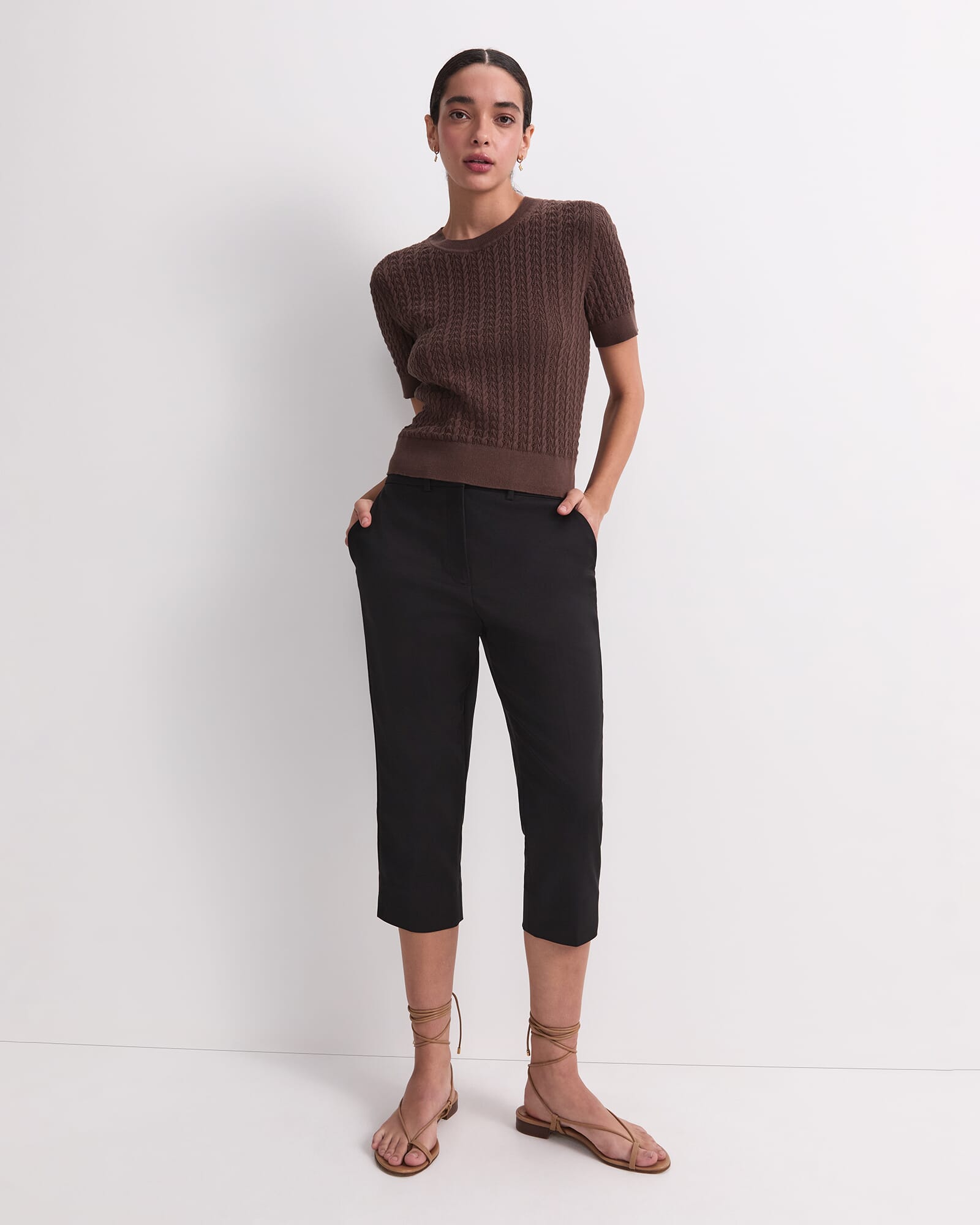 Elka Pointelle Crew Knit